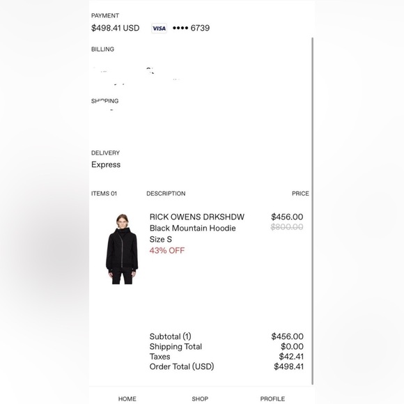 Rick Owens Mountain Hoodie SS23 - Picture 1 of 8